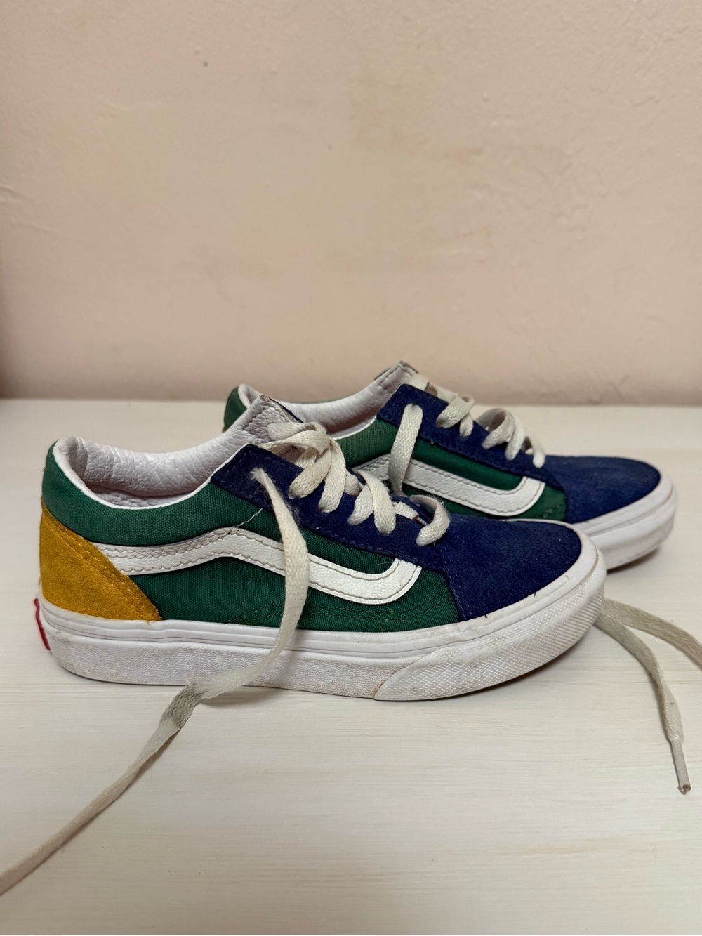 Vans Old Skool Low Top Sneakers in Navy, Green & Mustard